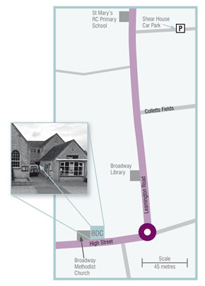 a map showing how to get to Broadway Dental